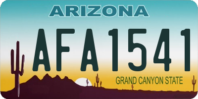AZ license plate AFA1541