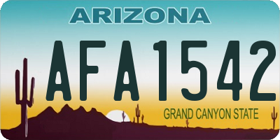 AZ license plate AFA1542