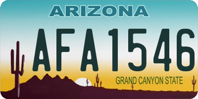 AZ license plate AFA1546
