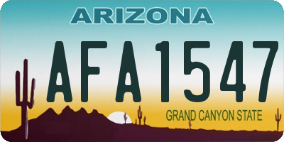 AZ license plate AFA1547