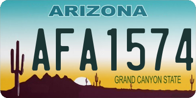 AZ license plate AFA1574