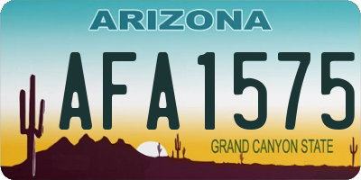 AZ license plate AFA1575