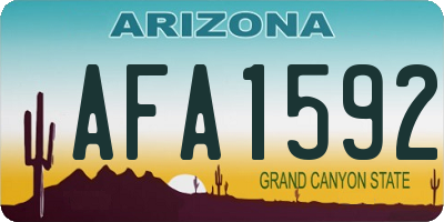 AZ license plate AFA1592