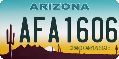 AZ license plate AFA1606