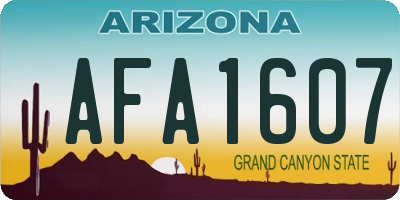 AZ license plate AFA1607