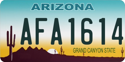 AZ license plate AFA1614