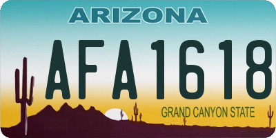 AZ license plate AFA1618