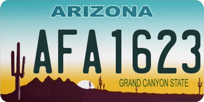 AZ license plate AFA1623