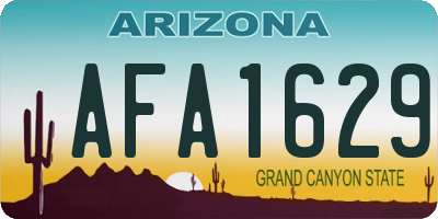 AZ license plate AFA1629