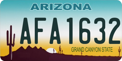 AZ license plate AFA1632
