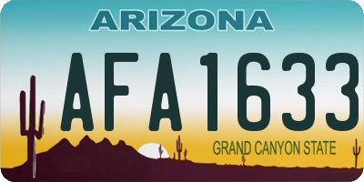 AZ license plate AFA1633