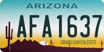 AZ license plate AFA1637