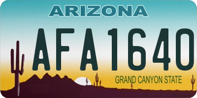 AZ license plate AFA1640