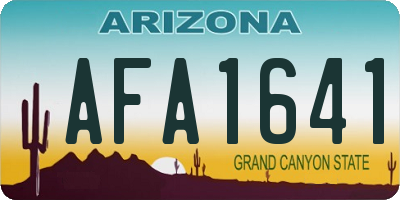 AZ license plate AFA1641