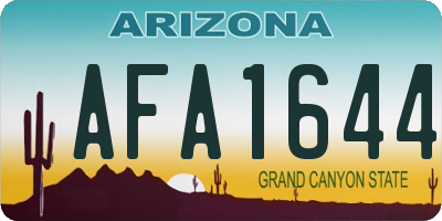 AZ license plate AFA1644