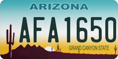 AZ license plate AFA1650