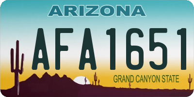 AZ license plate AFA1651