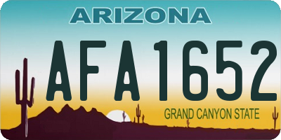 AZ license plate AFA1652