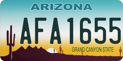 AZ license plate AFA1655