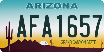 AZ license plate AFA1657