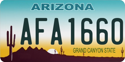 AZ license plate AFA1660