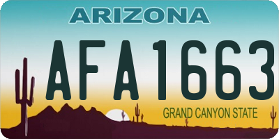 AZ license plate AFA1663