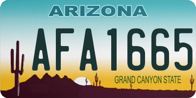 AZ license plate AFA1665