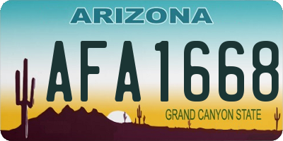 AZ license plate AFA1668