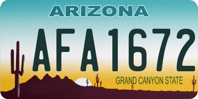 AZ license plate AFA1672
