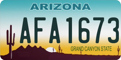 AZ license plate AFA1673