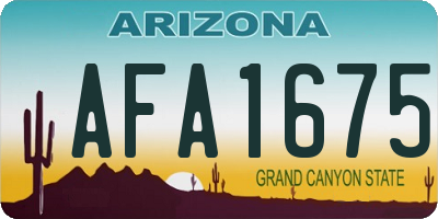 AZ license plate AFA1675
