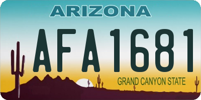 AZ license plate AFA1681