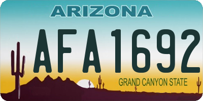 AZ license plate AFA1692