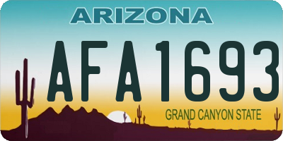 AZ license plate AFA1693