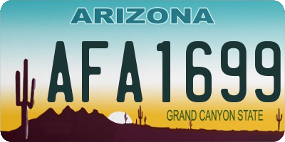 AZ license plate AFA1699