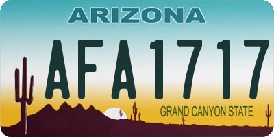 AZ license plate AFA1717
