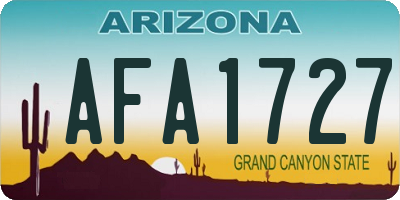 AZ license plate AFA1727