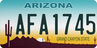 AZ license plate AFA1745