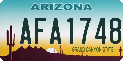 AZ license plate AFA1748