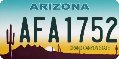 AZ license plate AFA1752