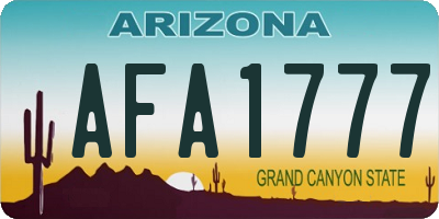 AZ license plate AFA1777