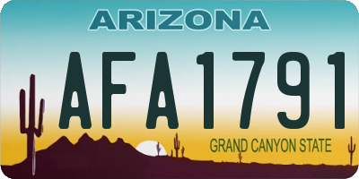 AZ license plate AFA1791