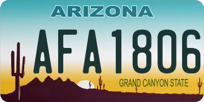 AZ license plate AFA1806