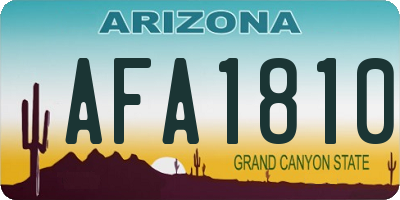 AZ license plate AFA1810
