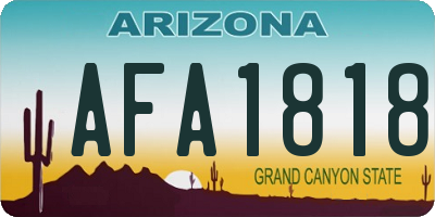 AZ license plate AFA1818