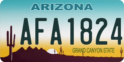 AZ license plate AFA1824