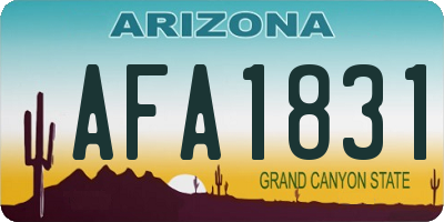 AZ license plate AFA1831