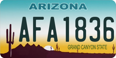AZ license plate AFA1836