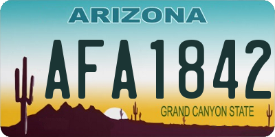 AZ license plate AFA1842
