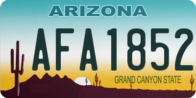 AZ license plate AFA1852